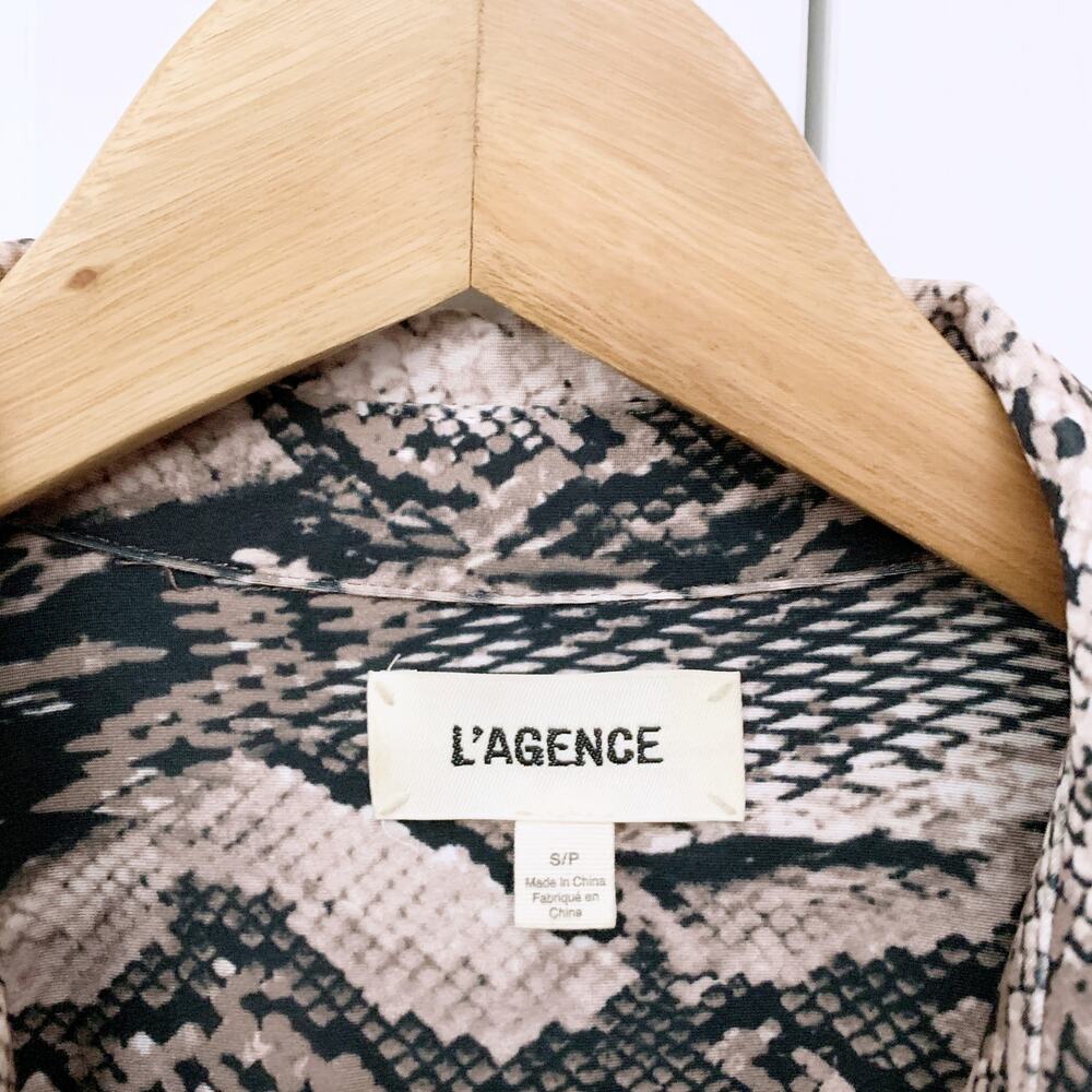 L'agence Addison Python-Print Belted Shirtdress - image 4